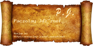 Paczolay József névjegykártya